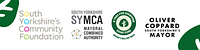 4 logos left to right: South Yorkshire's Community Foundation, South Yorkshire Mayoral Combined Authority, Oliver Coppard South Yorkshire Mayor, South Yorkshire A Tree for Everyone